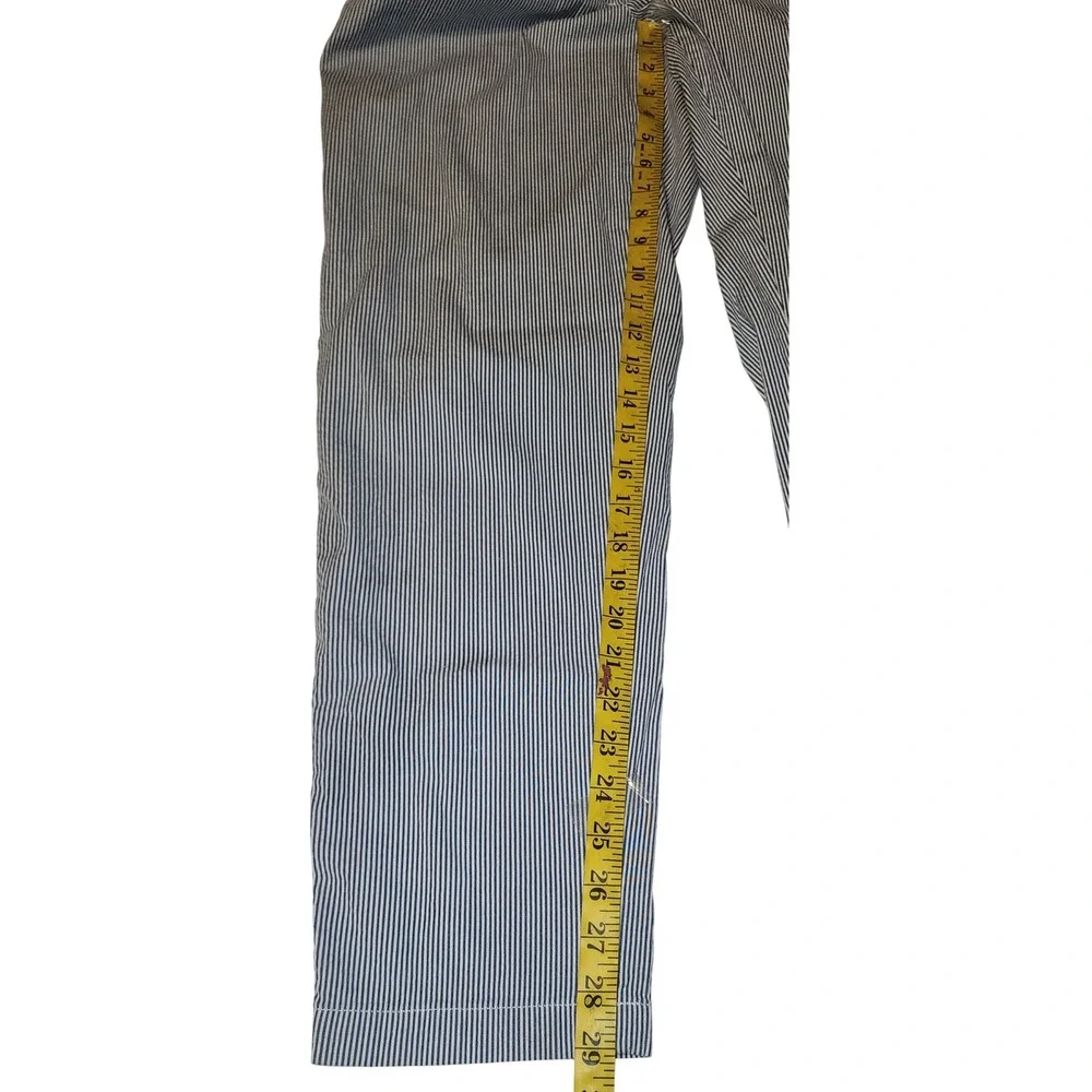 Talbots Girlfriend Chino Pants Womens 10 Blue White Striped Seersucker Cotton - Picture 7 of 8